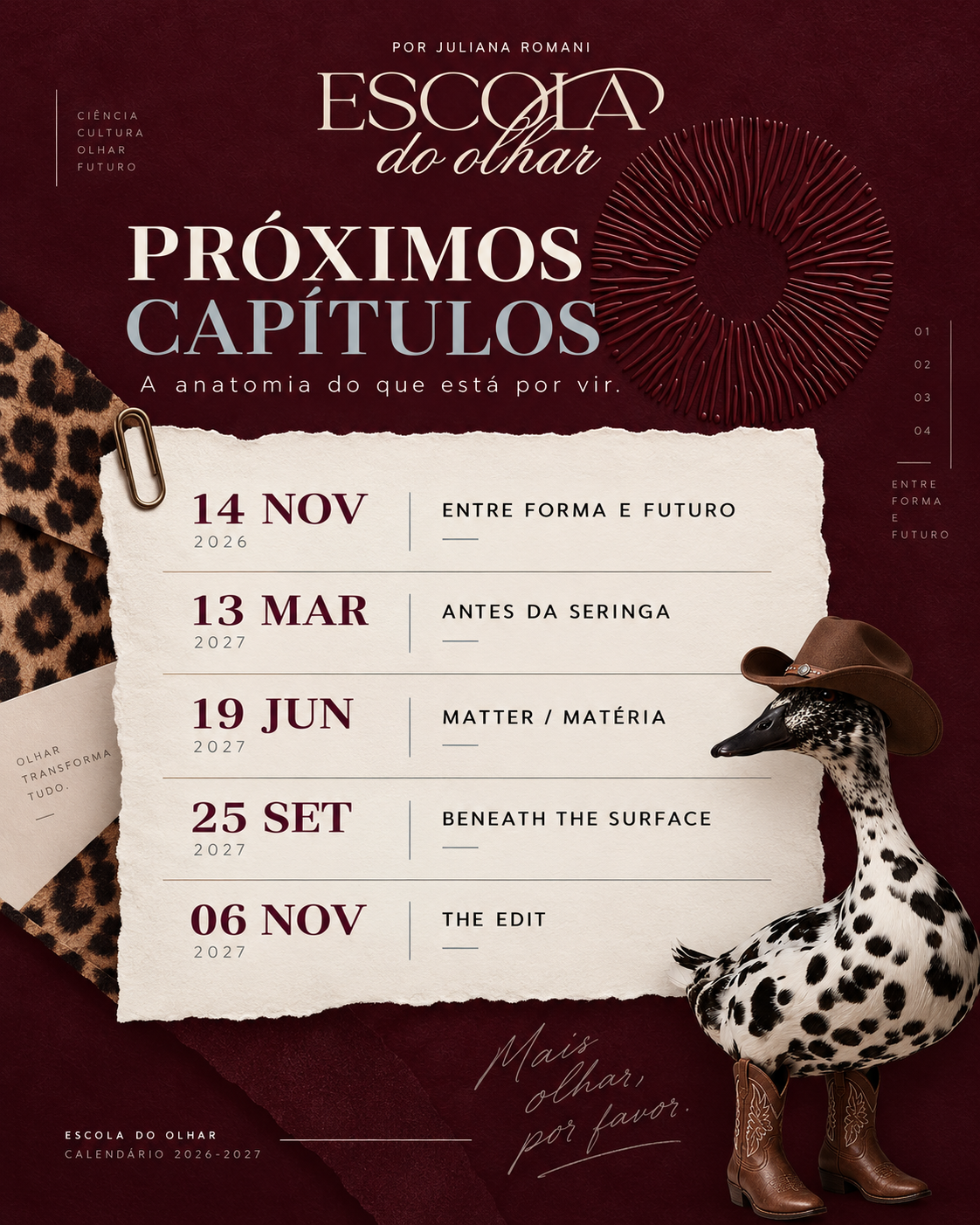 Cartaz dos próximos capítulos da temporada 2026—2027